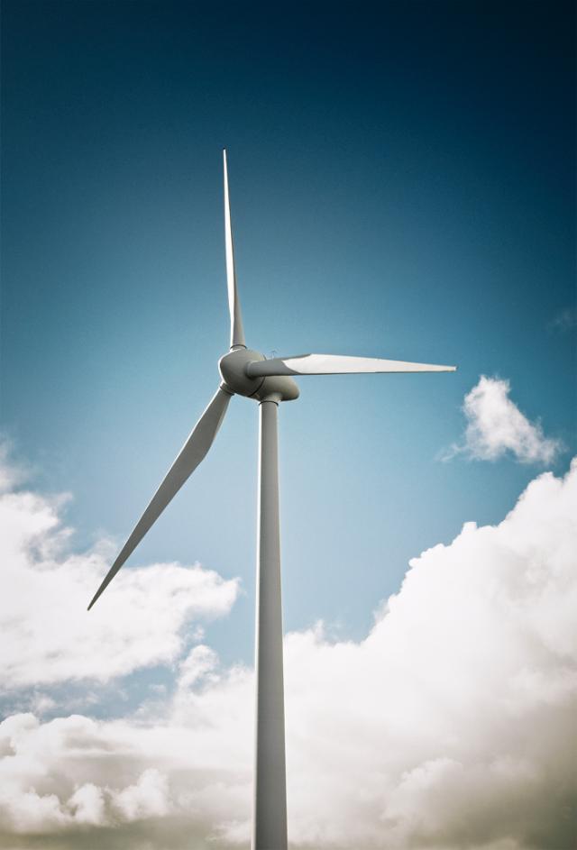 Wind mills on field